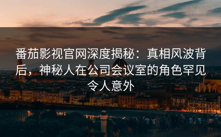 番茄影视官网深度揭秘：真相风波背后，神秘人在公司会议室的角色罕见令人意外
