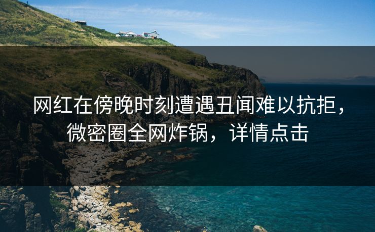 网红在傍晚时刻遭遇丑闻难以抗拒，微密圈全网炸锅，详情点击
