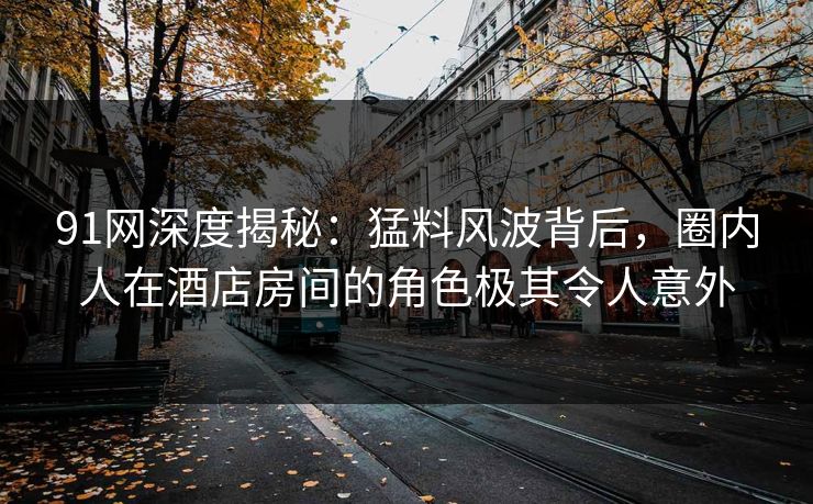 91网深度揭秘：猛料风波背后，圈内人在酒店房间的角色极其令人意外
