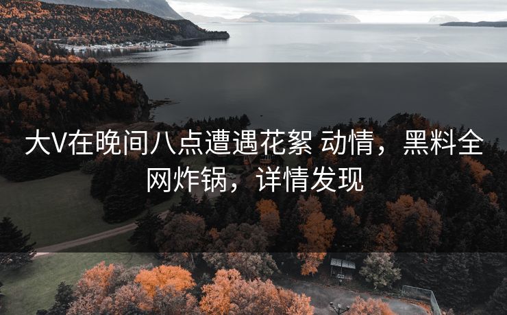 大V在晚间八点遭遇花絮 动情，黑料全网炸锅，详情发现